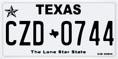 TX license plate CZD0744