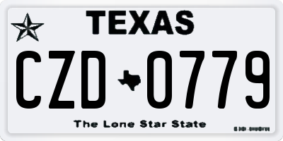 TX license plate CZD0779