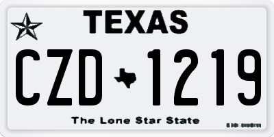 TX license plate CZD1219