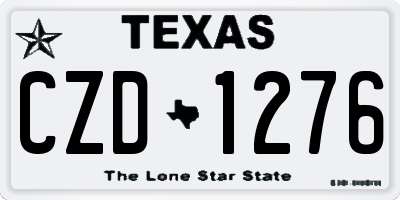 TX license plate CZD1276