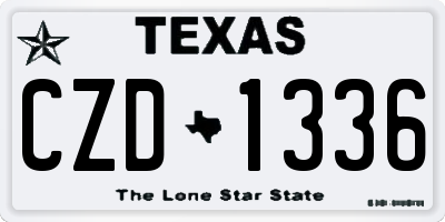 TX license plate CZD1336