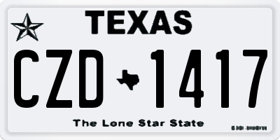 TX license plate CZD1417