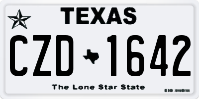 TX license plate CZD1642