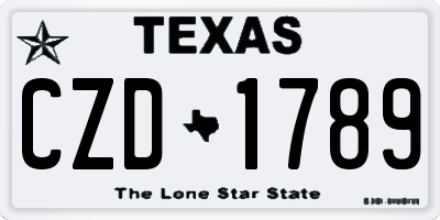 TX license plate CZD1789
