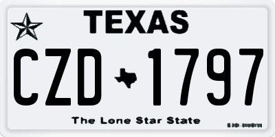 TX license plate CZD1797