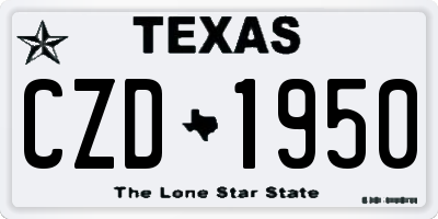 TX license plate CZD1950