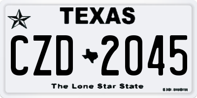 TX license plate CZD2045