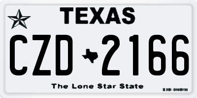 TX license plate CZD2166