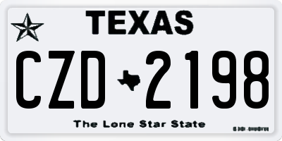 TX license plate CZD2198