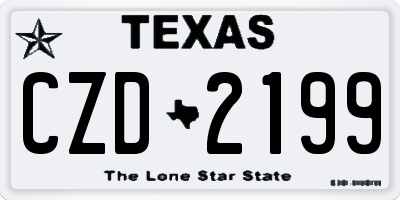 TX license plate CZD2199