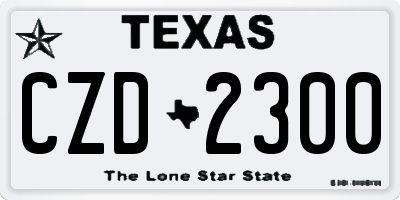 TX license plate CZD2300