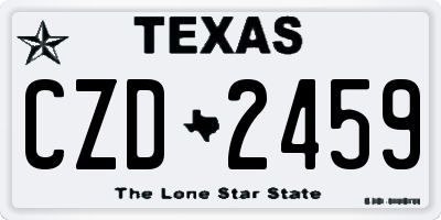 TX license plate CZD2459