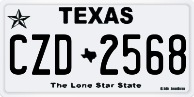 TX license plate CZD2568