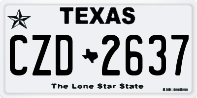TX license plate CZD2637