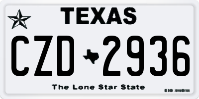TX license plate CZD2936
