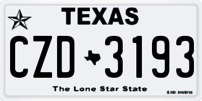 TX license plate CZD3193
