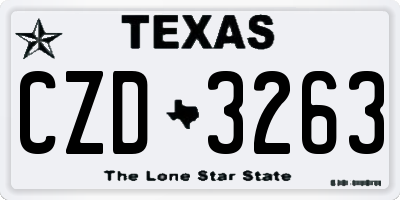 TX license plate CZD3263
