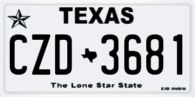 TX license plate CZD3681