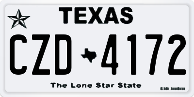 TX license plate CZD4172
