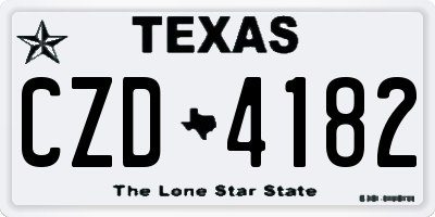 TX license plate CZD4182
