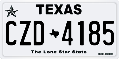 TX license plate CZD4185
