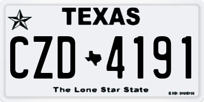 TX license plate CZD4191