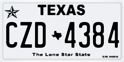 TX license plate CZD4384