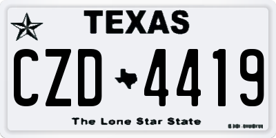 TX license plate CZD4419