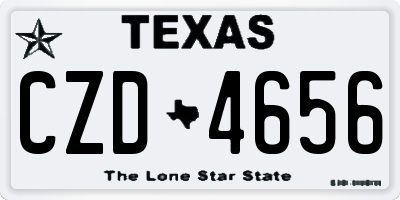 TX license plate CZD4656