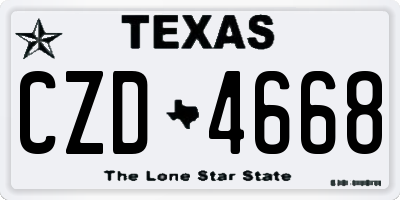 TX license plate CZD4668
