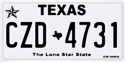 TX license plate CZD4731