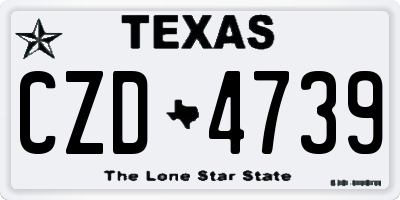 TX license plate CZD4739