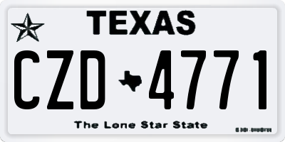 TX license plate CZD4771