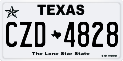 TX license plate CZD4828