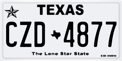 TX license plate CZD4877