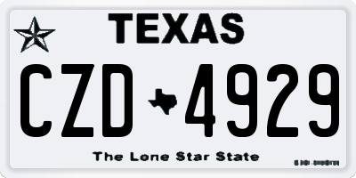 TX license plate CZD4929