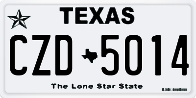 TX license plate CZD5014
