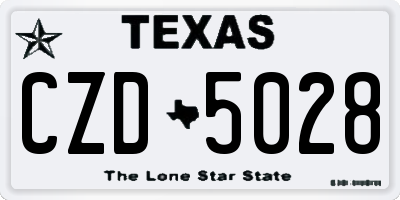 TX license plate CZD5028