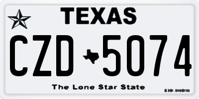 TX license plate CZD5074