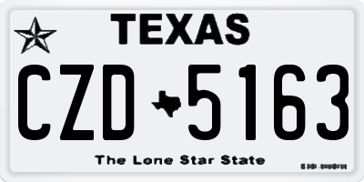 TX license plate CZD5163