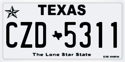 TX license plate CZD5311