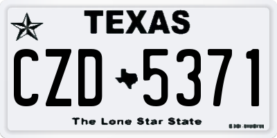 TX license plate CZD5371
