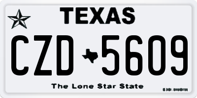 TX license plate CZD5609