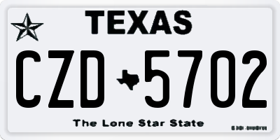 TX license plate CZD5702