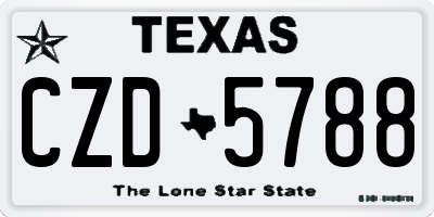 TX license plate CZD5788