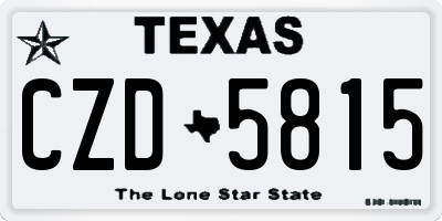 TX license plate CZD5815