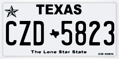 TX license plate CZD5823