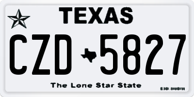 TX license plate CZD5827
