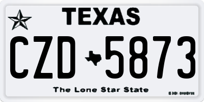 TX license plate CZD5873
