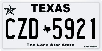 TX license plate CZD5921